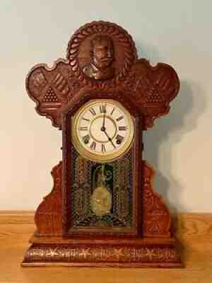 Antique Ingraham Dewey Gingerbread or Kitchen Clock