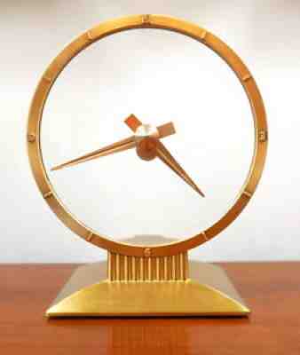 Vintage 1967 Jefferson Golden Hour Electric Desk Mantel Clock Works Great!