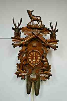 Vintage Albert Schwab 8 Day Cuckoo Clock * Works * Karlsruhe Germany * RUNS GRT