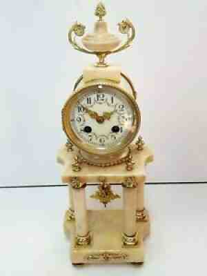 Antique French portico mantel Clock / Empire clock by Samuel Marti of Paris