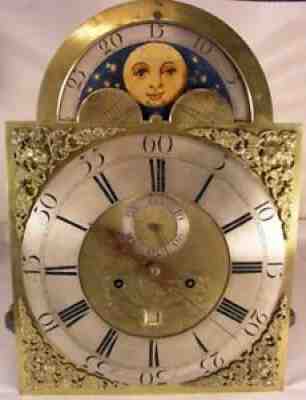 Antique 1760's Longcase Grandfather Clock Brass Dial W Moonphase Hadwen England