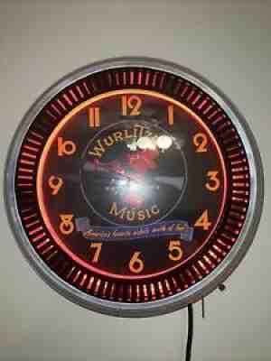 wurlitzer neon spinner clock vintage