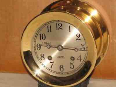 CHELSEA VINTAGE SHIPS BELL CLOCK~4 1 2 DIAL 1959 RESTORED
