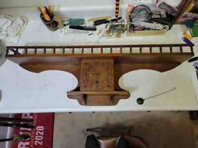 Rare Arthur Pequegnat Woodstock 8 day Plate Rail Antique Wall Clock pre 1916