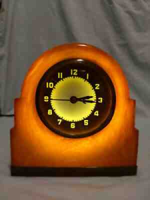 Vintage 1930s Art Deco Lackner Neon Glo "Dulcy" Catalin Clock