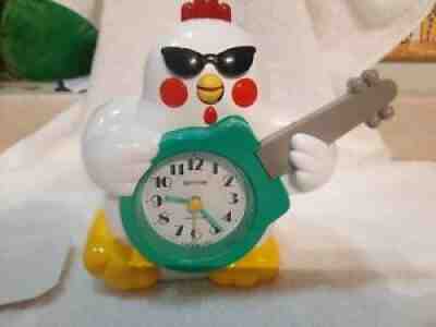 Vintage Rhythm Rock 'n Roll CHICKEN ALARM CLOCK WORKS!!!!JAPAN
