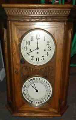 1970s Howard Miller #612-545 Calendar Wall Clock Westminster Works Vtg Estate
