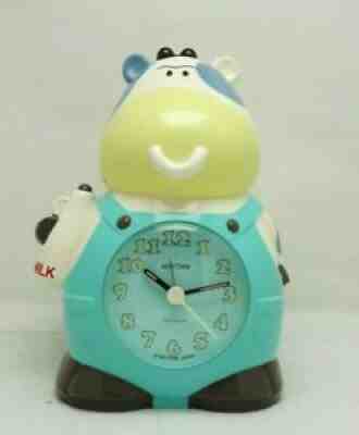 Rhythm Clock Cow Japan Moo Wake Up Don't Sleep Your Life Away Works! 4RE833 Rare