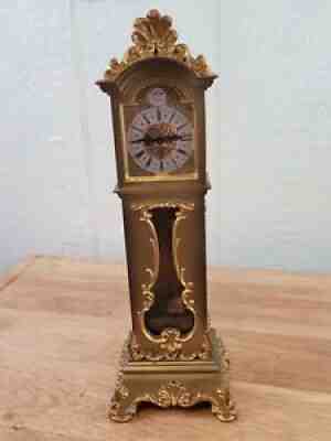 Vintage Schmid West Germany Miniature Grandfather 8 Day Clock Works Ticks (U1)