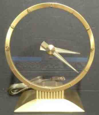 Vintage Jefferson Golden Hour Electric Desk Mantel Clock Works Great!