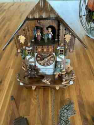 Schneider Cuckoo Clock Animated Musical Original German Black Forest Chalet 2708