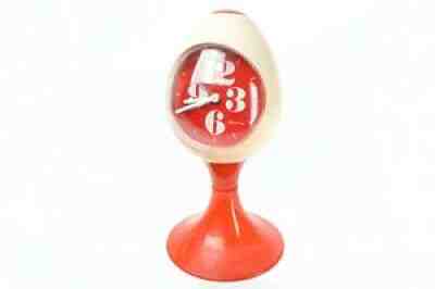 Blessing Space Age Alarm Clock / Pedestal Tulip / Red & White / Vintage 1960