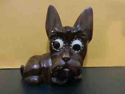 OSWALD GERMANY WOOD ROTATING EYE CLOCK SCOTTIE DOG 1940