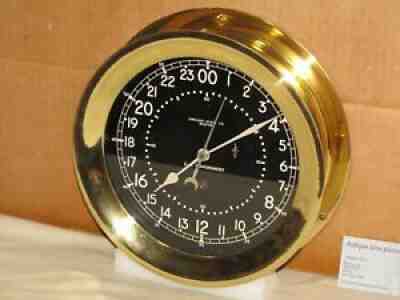 CHELSEA U.S.NAVY SHIPS CLOCK ~8 1/2 IN~1954~KOREAN WAR ERA~24 hr DIAL RESTORED