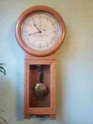 Antique Working 1925 SETH THOMAS Regulator No. 2 Weight Driven Oak Wall Clock