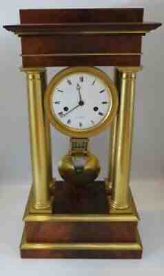 Early 1800's French Gilt/ Mahogany 30 Day Table Regulator