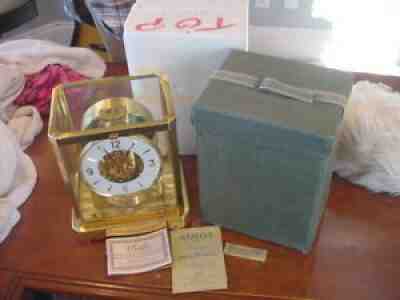 BEAUTIFUL 1969 LECOULTRE ATMOS CLOCK 528-8 BOX PAPERS COMPLETE WORKS PERFECT!