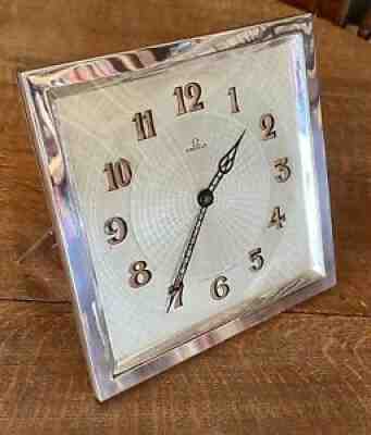 Rare OMEGA 1930 Art Deco Mantel Clock 8 X 8 inch Rectangular.