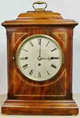 Antique English Webster Mahogany Triple Fusee 8 Bell Musical Bracket Clock