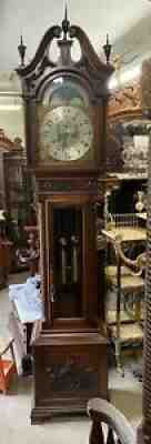 TIFFANY & CO. CARVED MAHOGANY GRANDFATHER CLOCK