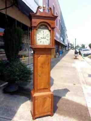 Outstanding American Cherry Tall Case Clock 18th century.