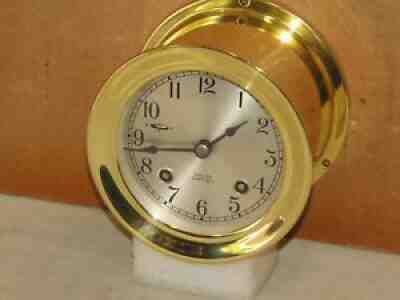 CHELSEA VINTAGE SHIPS BELL CLOCK~3 3/4 IN DIAL 1956 RESTORED