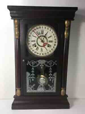 Antique Davis Clock Company COLUMBUS MS CALENDAR MANTEL CLOCK Empire late 1800s