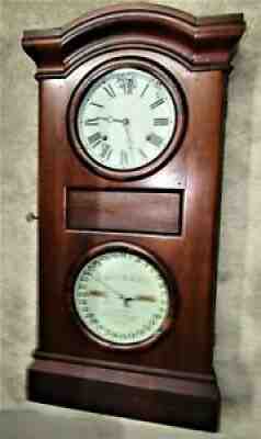 SETH THOMAS #1 PARLOR CALENDAR DOUBLE DIAL CLOCK Ca. 1866