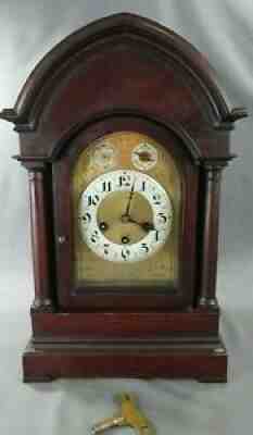 Antique Junghans A07 1907 Bracket Table Clock Westminster Chime Mahogany Working