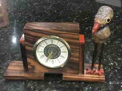RARE Art Deco YZ NUT BIRD CHERRY AMBER FATURAN HENRY HOWELL CLOCK - DUNHILL