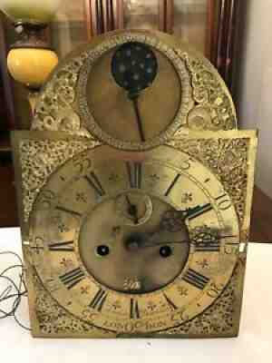 Antique longcase Grandfather Clock Moon Phase Solid thick Brass Clock 1700/1800
