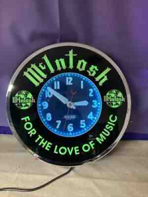 McIntosh HI-FI Vintage style electric Neon Clock Curtis USA 22 inch GLO DIAL