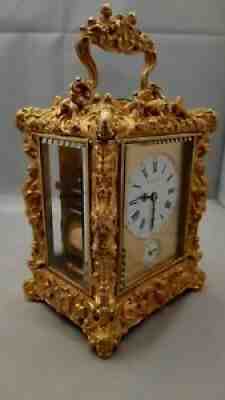 French Carriage clock P. GARNIER H. JACOT quarters Sonnerie / Silence reiseuhr