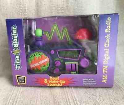 NIB Vintage 90s Nickelodeon TIME BLASTER Alarm Clock Radio In Box W Instructions