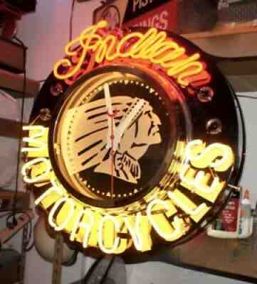 huge 26" Motorcycle Neon Clock, , By Curtis.