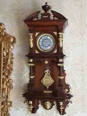 Very rare Antique Vienna regulator free swinger wall Clock by Gustav Becker.