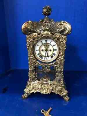 ANSONIA  ??FLORAL ? CRYSTAL REGULATOR CIRCA 1914