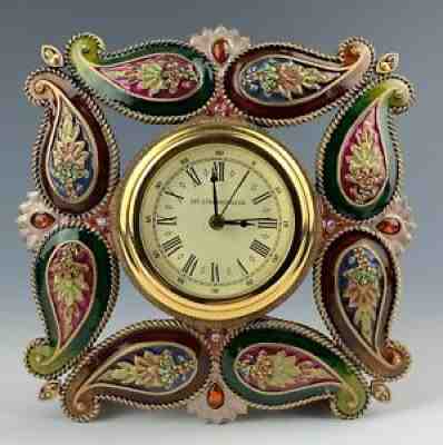 JAY STRONGWATER EDWARD PAISLEY DESK CLOCK MINT CONDITION!!! F64