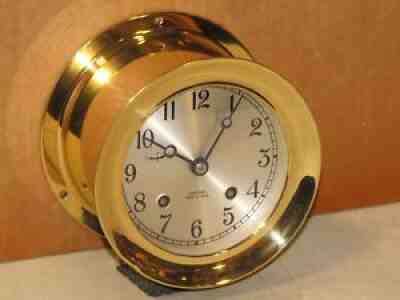 CHELSEA VINTAGE SHIPS BELL CLOCK~4 1 2 DIAL 1982 RESTORED