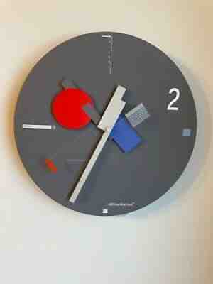 1980s Vintage Nicolai Canetti Postmodern Memphis Art Time Collection Wall Clock
