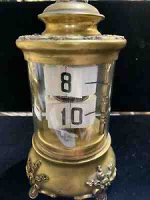 1905 ANTIQUE ANSONIA PLATO JUMP HOUR DIGITAL FLIP MYSTERY DESK CLOCK