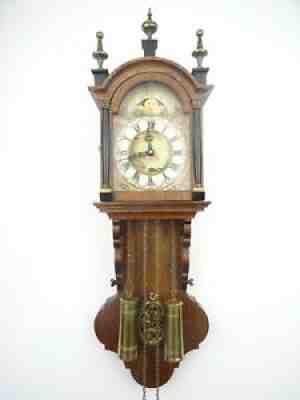 Vintage Antique Dutch Warmink Wuba Friesian Wall 8 Day Clock (Zaanse era)