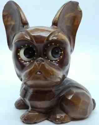 Antique Working OSWALD Germany Rolling Eyes Scottie Terrier Figural Mantel Clock