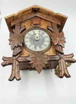Vintage Wooden Cuckoo Clock Poppo Occupied Japan 1951 Tezuka With Box Nice Cond
