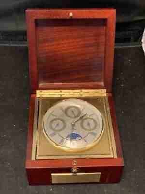 CYMA RARE Swiss Made Desk Clock w CALANDER, DAY, DATE, MONTH, MOON PHASE