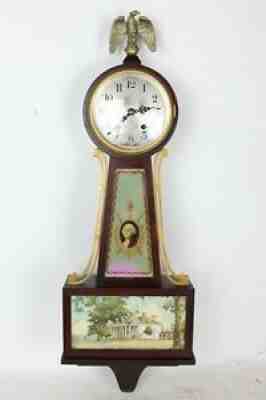 Antique Seth Thomas George Washington Banjo Chime Wall Clock 8-Day, Adjusted