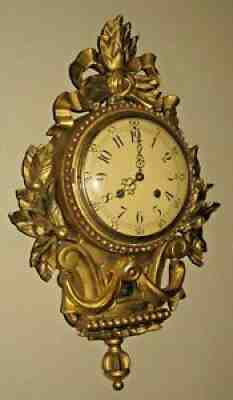Fine Gallery Wall Clock Westerstrand Mid-Century Sweden Gilt Carved Wood Working