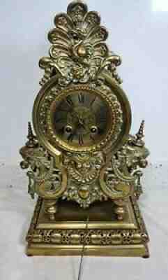 Rare Antique Bronze Lenzkirch Figural Mantle Clock