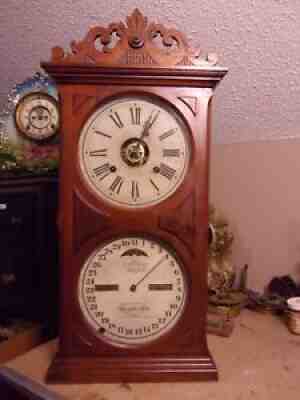 Excellent Original Ithaca Farmers Number 10 Calendar Clock