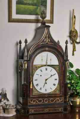 Antique Tode Regency 15-Bell Musical Table Clock, Egyptian Motif London 1815